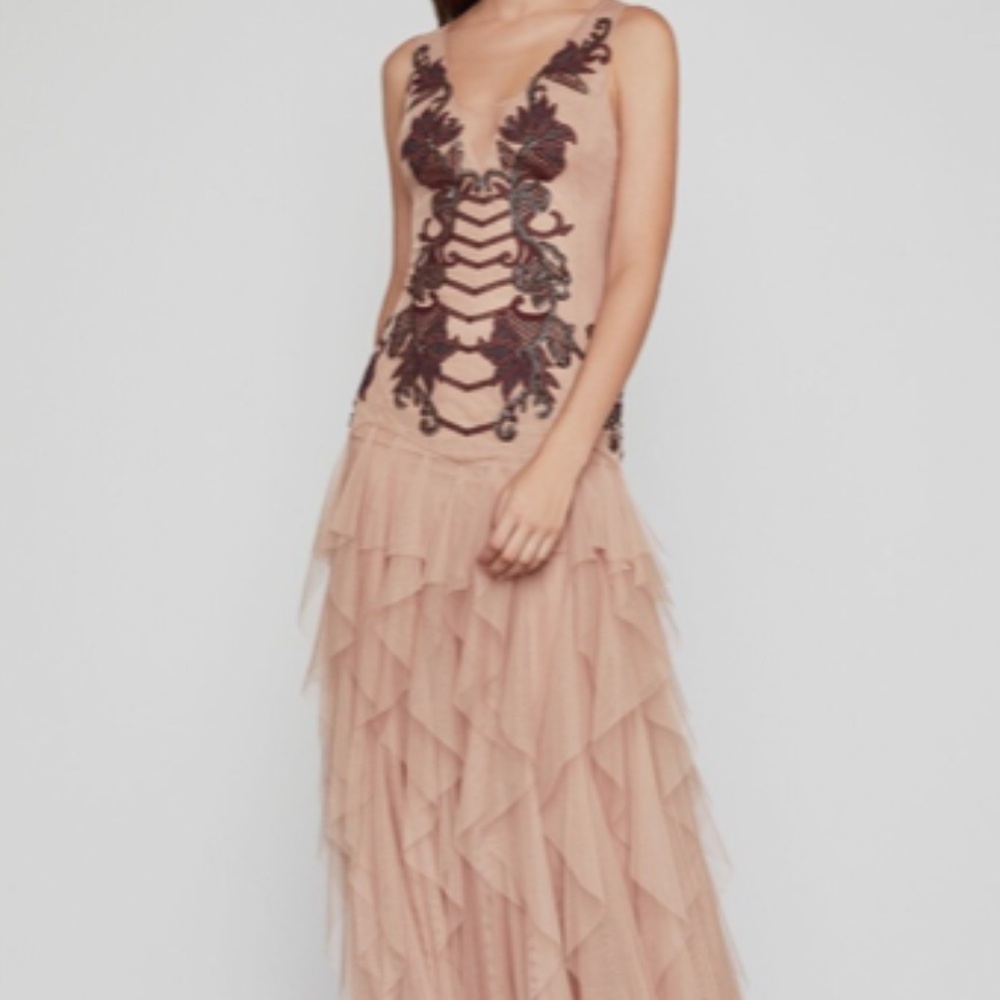 BCBG Max Azria Sequin Embroidered Gown Size 2